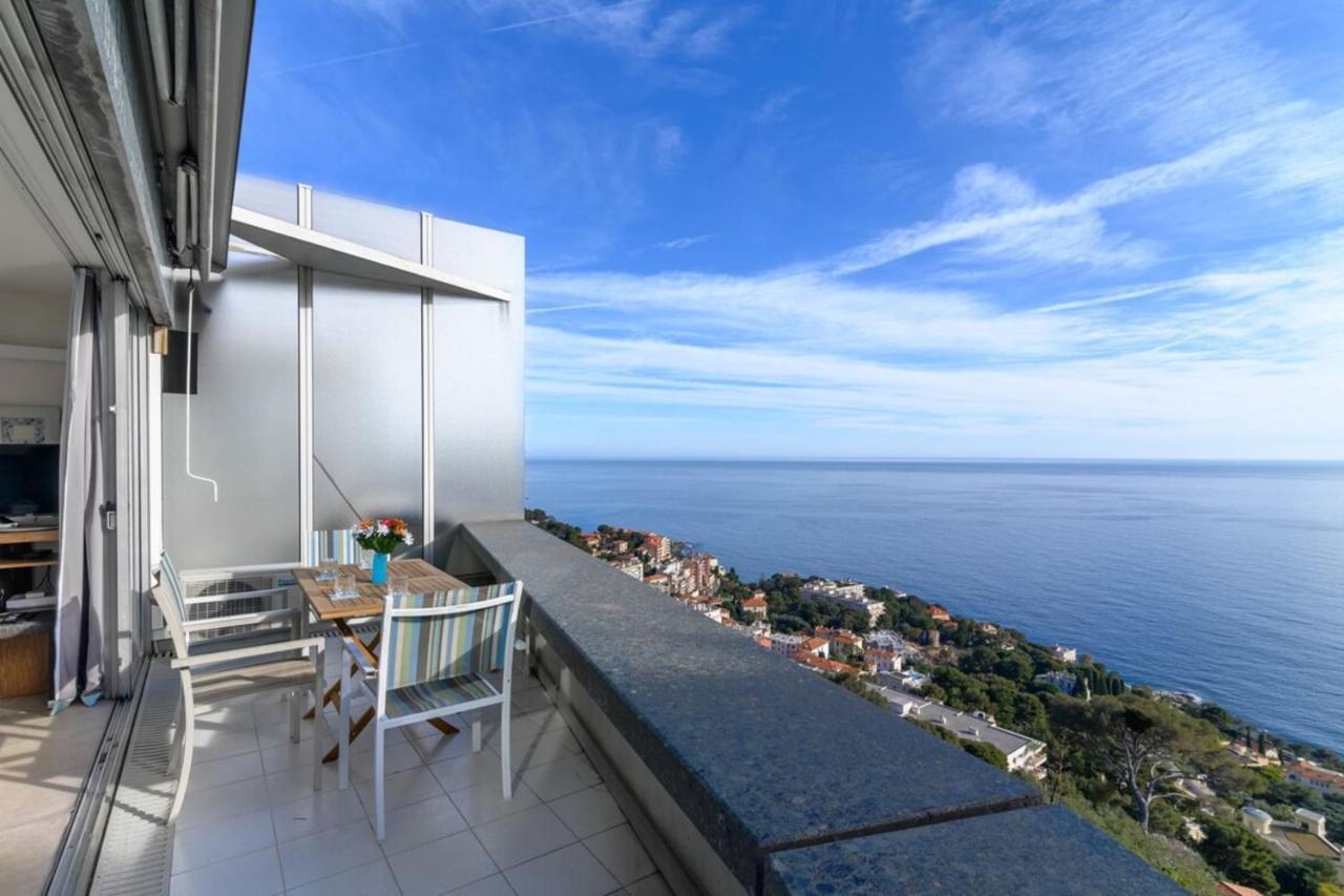 Air-Conditioned Apartment With Sea View Furnished Terrace & Parking Cap-d'Ail Luaran gambar