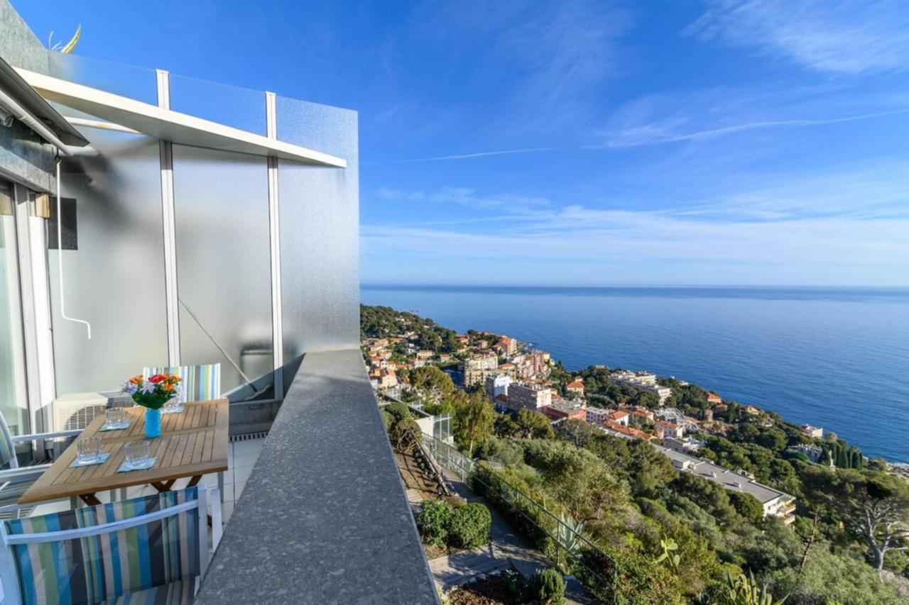 Air-Conditioned Apartment With Sea View Furnished Terrace & Parking Cap-d'Ail Luaran gambar